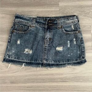 Insustrial Cotton Stylish Distressed Denim Mini Skirt sz 7